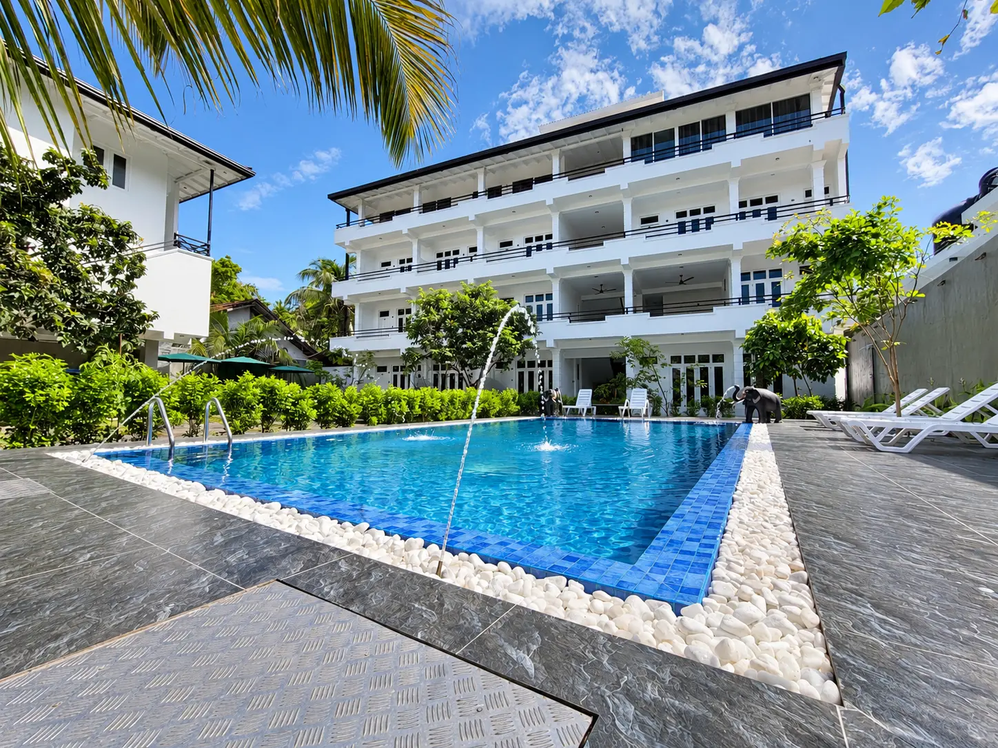 Hotel swimming pool and exterior architecture photography